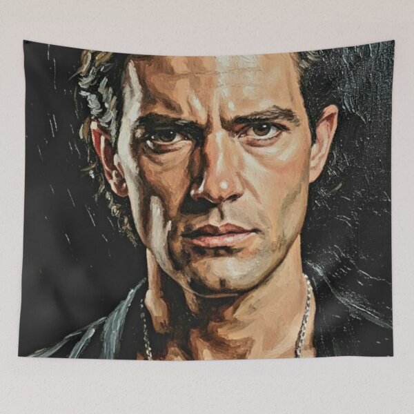 Item preview, Desperado Spirit: Antonio Banderas Smoldering Impasto Portrait designed and sold by Art's Diner.
