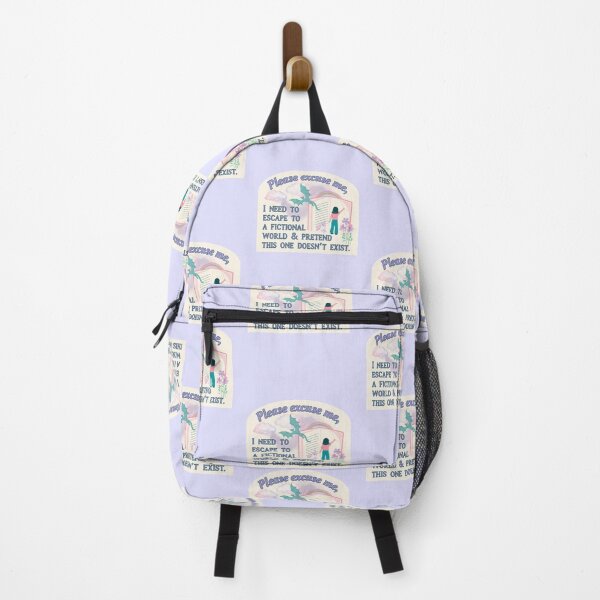 Item preview, Please excuse me, I need to escape to a fictional world & pretend this one doesn't exist. Fantasy world for book lovers with dragon designed and sold by LibrarianLauren.