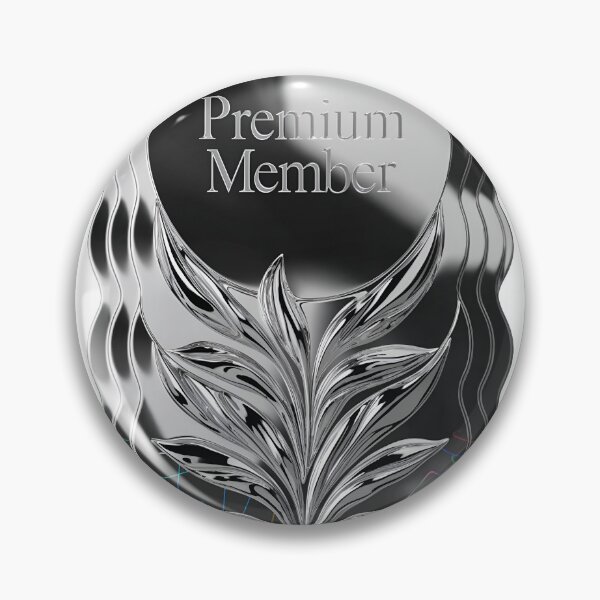 Item preview, Premium membership badge with elegant leaf design and modern typography designed and sold by Creative88Art.
