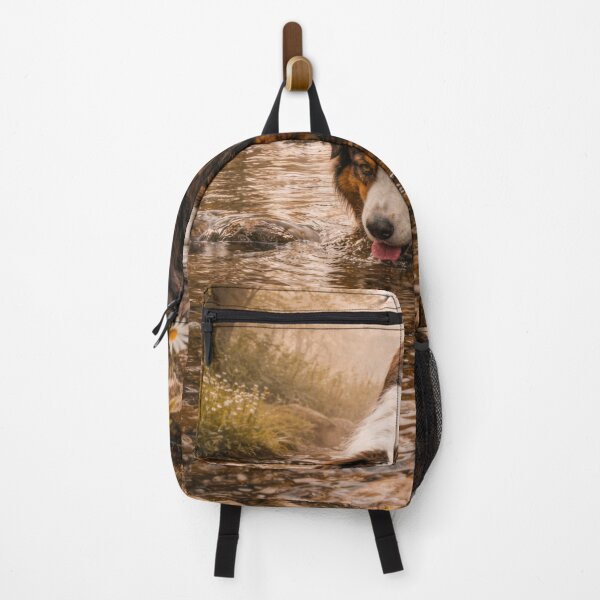 Item preview, Quiet Creek Morning – Australian Shepherd by the Stream designed and sold by VandVArt.