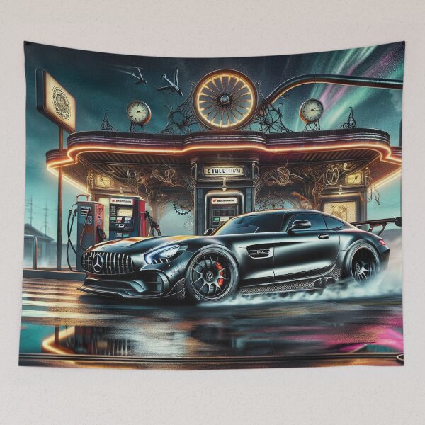 Item preview, Black Mercedes-AMG GT wall art designed and sold by Random Designs.