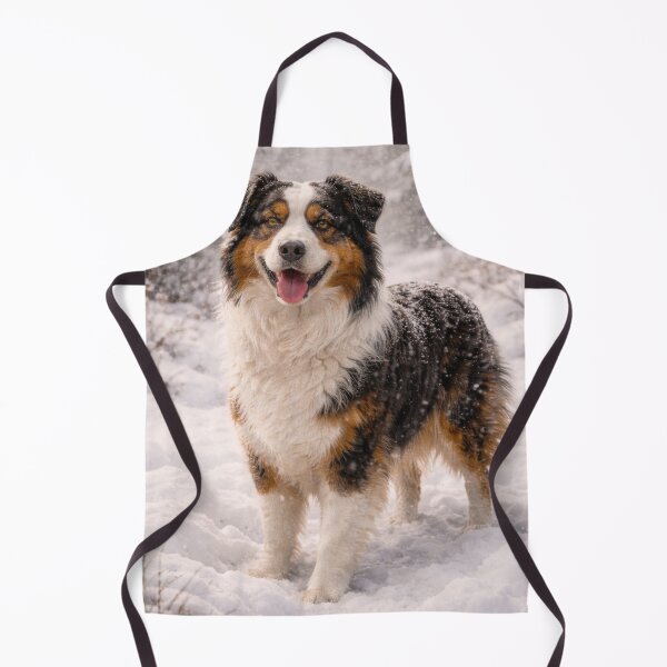 Item preview, Winter Watch – Australian Shepherd in Falling Snow designed and sold by VandVArt.