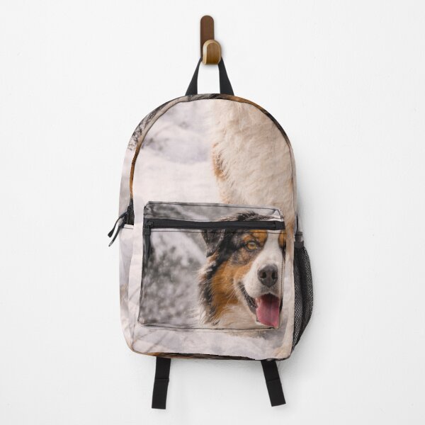 Item preview, Winter Watch – Australian Shepherd in Falling Snow designed and sold by VandVArt.
