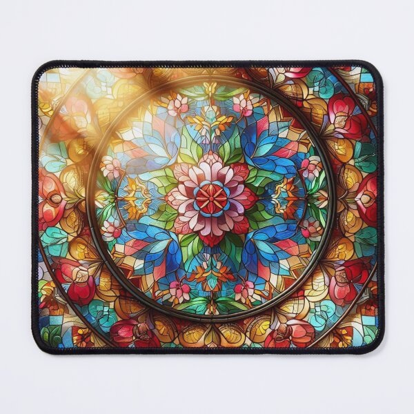 Item preview, Floral Stained Glass Mandala designed and sold by TinCatOutPost.