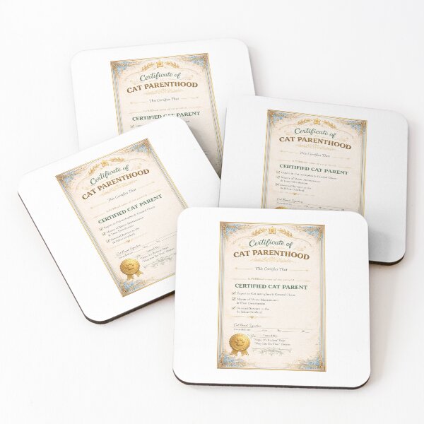 Item preview, Certificate of Cat Parenthood – Funny Cat Owner Award Printable designed and sold by .onemoredesign..