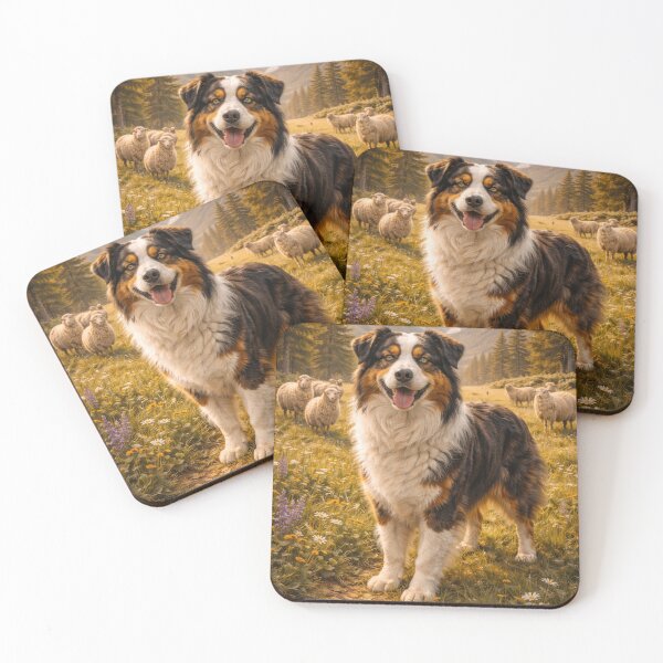 Item preview, Alpine Shepherd – Australian Shepherd in Mountain Meadow designed and sold by VandVArt.