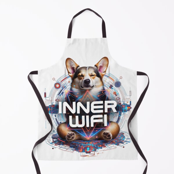 Item preview, Meditating Corgi with Futuristic Inner Wifi designed and sold by newvisionart191.