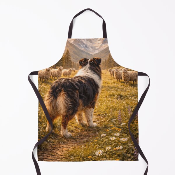 Item preview, Shepherd’s Watch – Australian Shepherd Overlooking the Flock designed and sold by VandVArt.