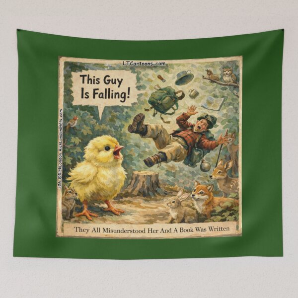 Item preview, Chicken Little Twist – Falling Hiker Forest Cartoon designed and sold by Rick London Gifts.