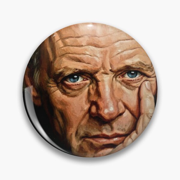 Item preview, The Master’s Silence: Anthony Hopkins Soulful Impasto Portrait designed and sold by Art's Diner.