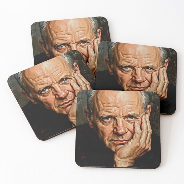 Item preview, The Master’s Silence: Anthony Hopkins Soulful Impasto Portrait designed and sold by Art's Diner.