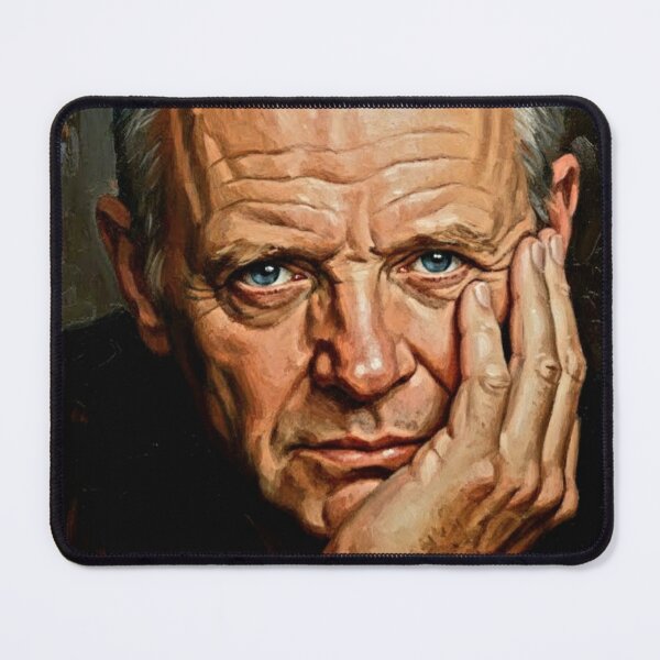 Item preview, The Master’s Silence: Anthony Hopkins Soulful Impasto Portrait designed and sold by Art's Diner.