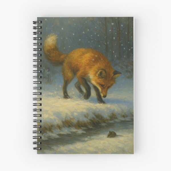 Item preview, Winter Hunt – Red Fox in Falling Snow designed and sold by VandVArt.