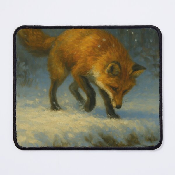 Item preview, Winter Hunt – Red Fox in Falling Snow designed and sold by VandVArt.