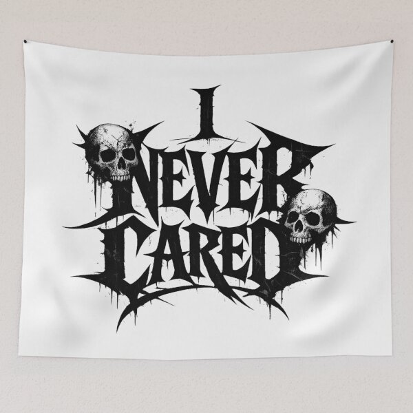 Item preview, I Never Cared - Gothic Skull Design designed and sold by SidTastic .