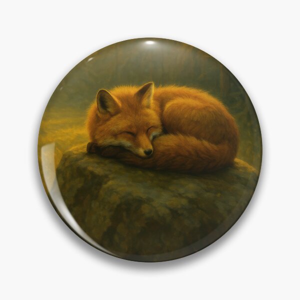 Item preview, Forest Slumber – Sleeping Red Fox at Golden Dusk designed and sold by VandVArt.