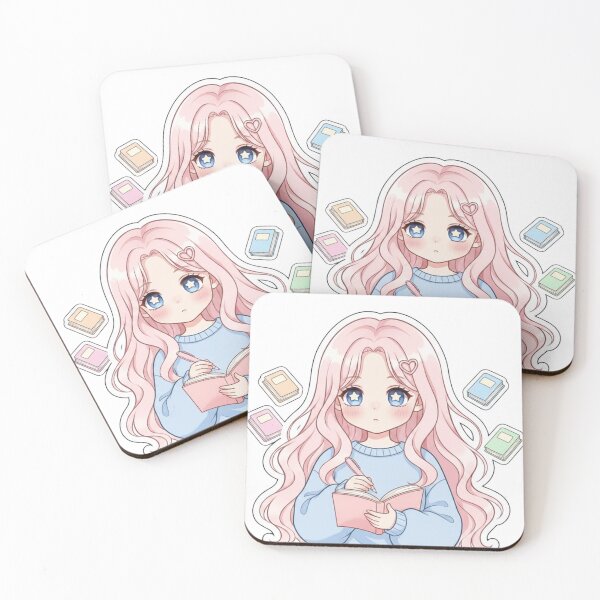 Item preview, Pastel Study Girl – Cute Kawaii Book Lover designed and sold by juman..