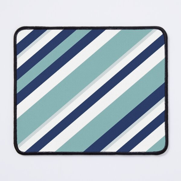 Item preview, Sapphire Blue White Light Teal Diagonal Stripes designed and sold by burbankdesigns.