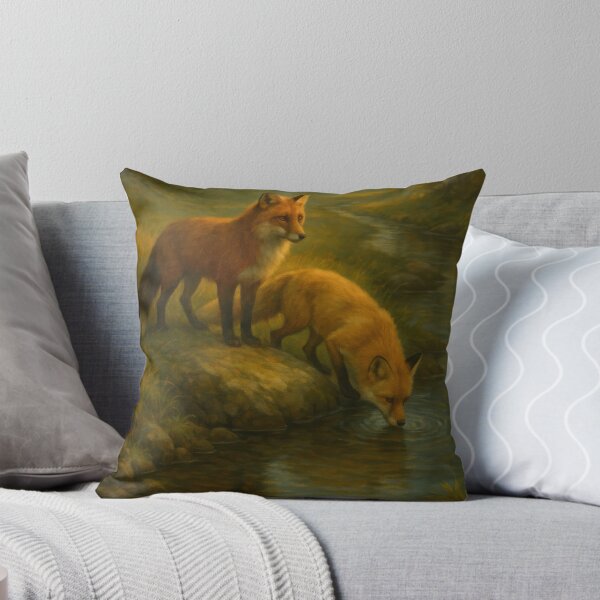 Item preview, Woodland Companions – Red Foxes by the Forest Stream designed and sold by VandVArt.