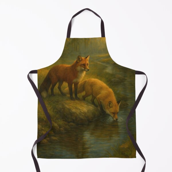 Item preview, Woodland Companions – Red Foxes by the Forest Stream designed and sold by VandVArt.