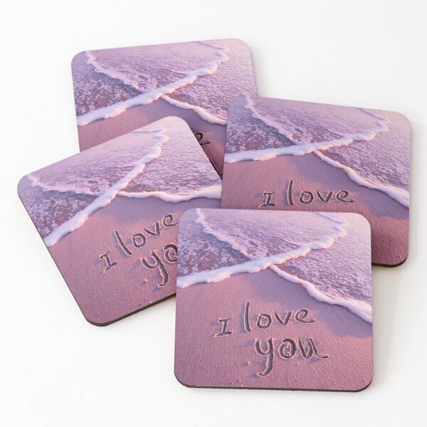 Item preview, I Love You Message Written In Purple Shoreline Sand designed and sold by chase-thewave.