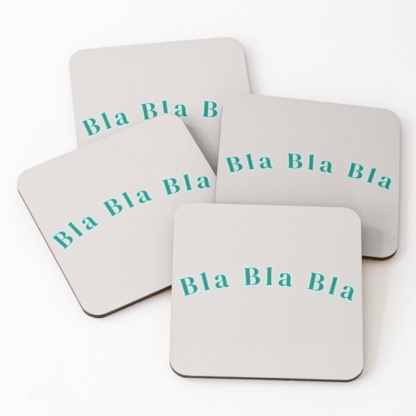 Item preview, Bla Bla Bla Blue Text Stickers Prints Posters Wall Art Magnet Home Coffee Cup Decoration TShirt Stationary Notebook Magnet Hat Kitchen Work School Office Redbubble Shop designed and sold by Saritas Boutique Shop.