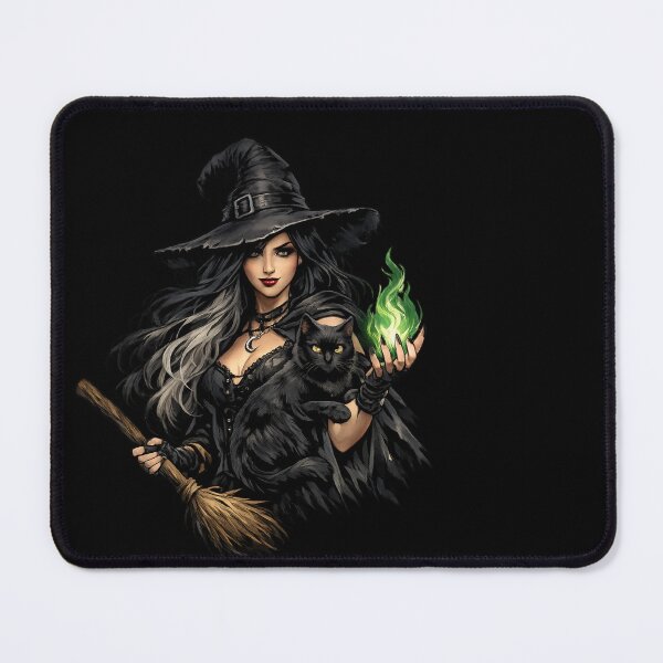 Item preview, Witch With Black Cat T-Shirt designed and sold by BsDrip.