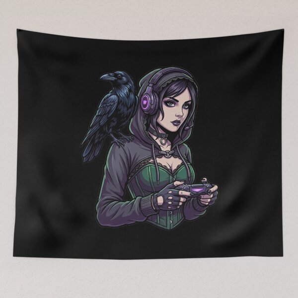 Item preview, Gothic girl who plays video games designed and sold by ReneMM.
