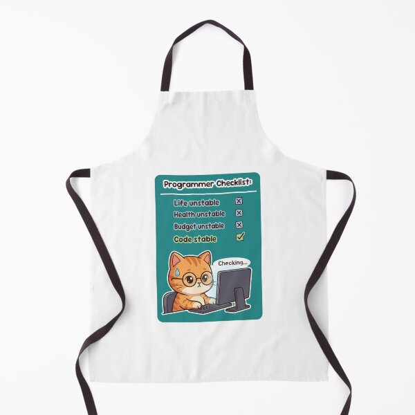 Item preview, Programmer Checklist Vertical Teal - Programmer Cat Graphic Tees and Merch designed and sold by cheesenight.