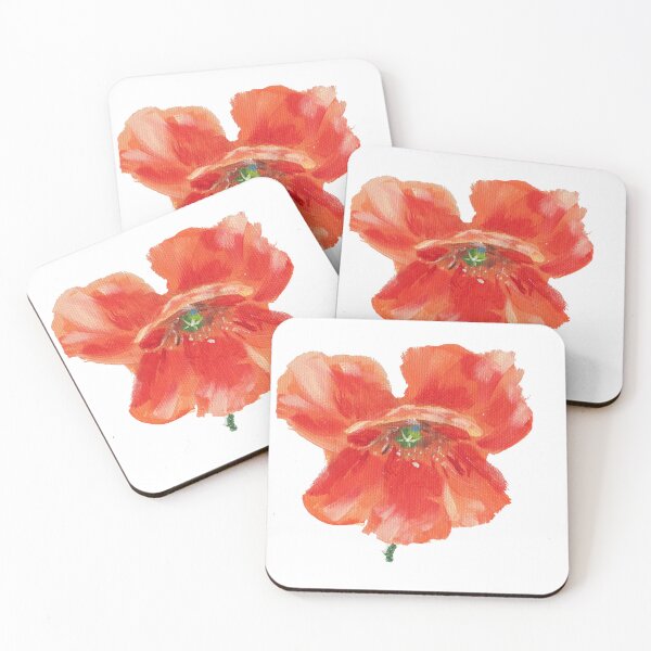 Item preview, Red Poppy Bloom - Vibrant Floral Oil Painting Fragment designed and sold by JurateArt-DK.