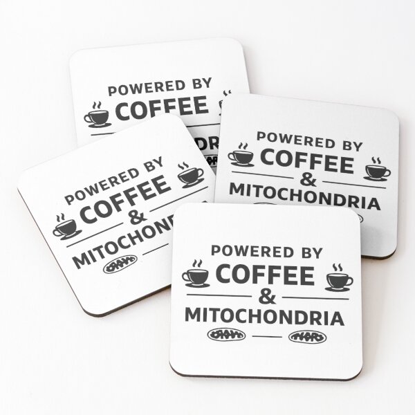Item preview, Powered by Coffee & Mitochondria – Funny Biology Shirt designed and sold by Oualibaddas.