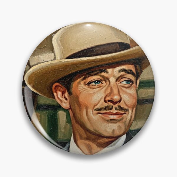 Item preview, The King of Hollywood: Clark Gable Suave Impasto Portrait designed and sold by Art's Diner.