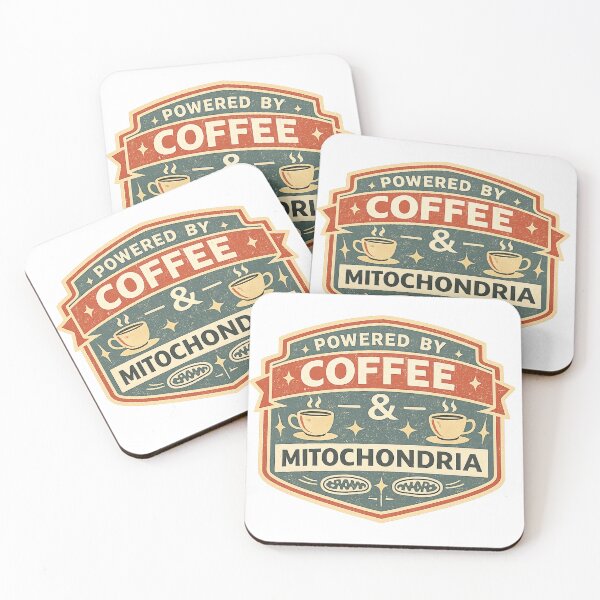 Item preview, Powered by Coffee & Mitochondria – Funny Biology Shirt designed and sold by Oualibaddas.