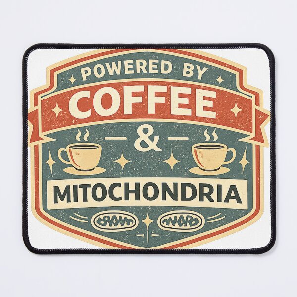 Item preview, Powered by Coffee & Mitochondria – Funny Biology Shirt designed and sold by Oualibaddas.