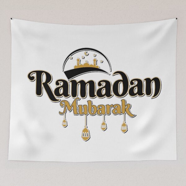 Item preview, Golden Ramadan Mubarak Mosque Typography designed and sold by Khadigadesings.