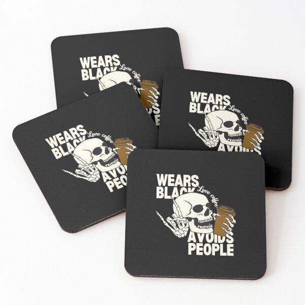 Item preview, Wears Black Loves Coffee Avoids People designed and sold by LuveraxArt.
