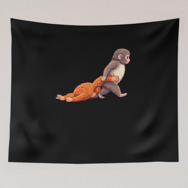 Item preview, Baby Monkey Pulling Orangutan Primate Lover designed and sold by SofenArt.