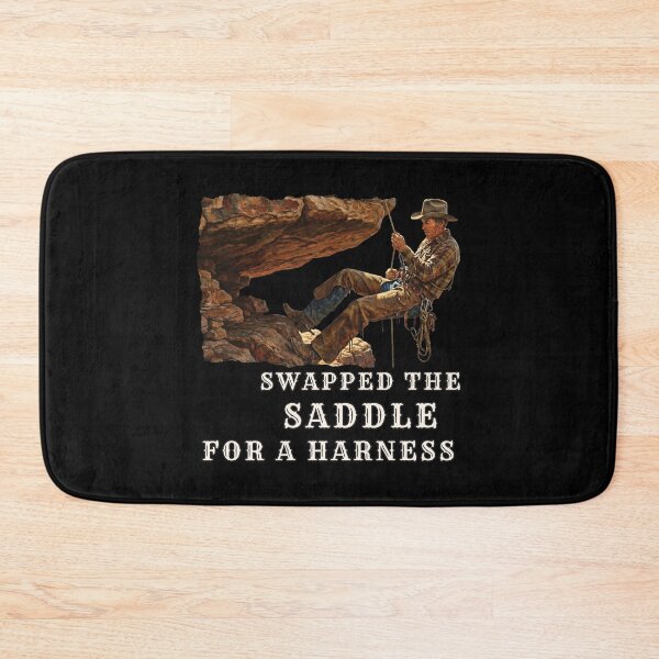 Item preview, Swapped The Saddle For A Harness - Funny Western Rock Climbing designed and sold by Oaks Creations.