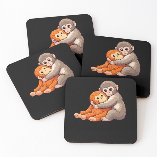 Item preview, Cute Baby Monkey Hugging Primate Friends Animal Lover Wildlife designed and sold by SofenArt.
