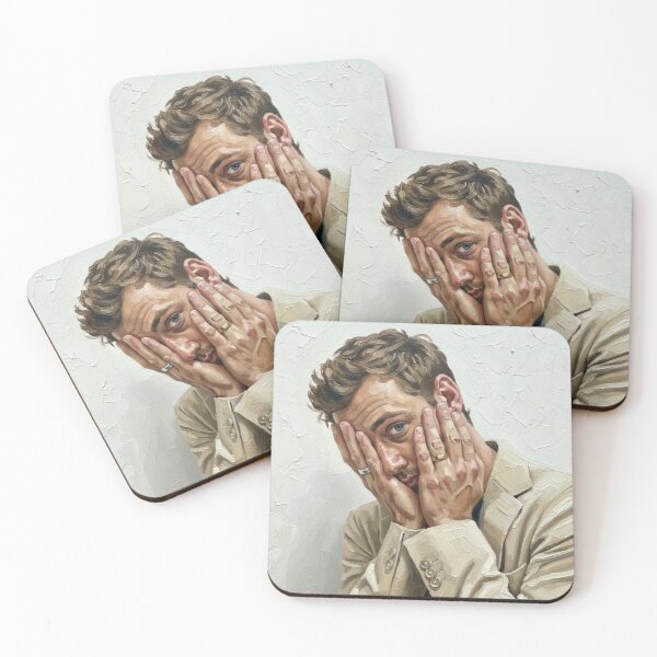 Item preview, The Hidden Gaze: Jude Law Introspective Impasto Portrait designed and sold by Art's Diner.