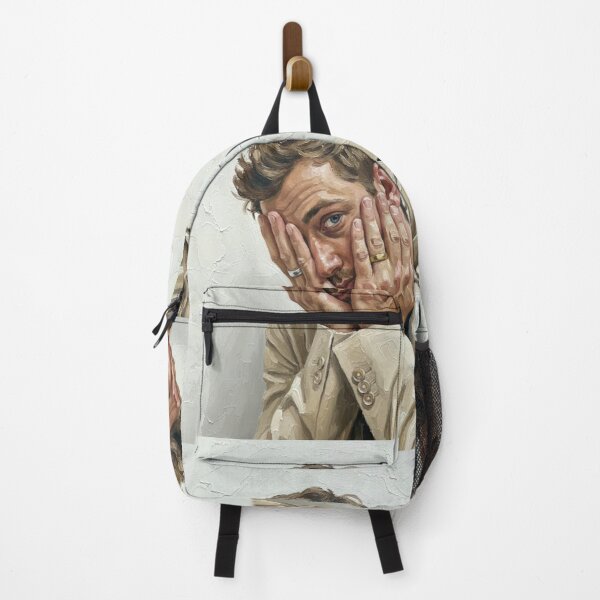 Item preview, The Hidden Gaze: Jude Law Introspective Impasto Portrait designed and sold by Art's Diner.