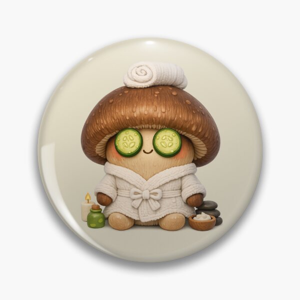 Item preview, Cute Spa Day Mushroom | Kawaii 3D Shitake Self Care Aesthetic designed and sold by Moons Studio.
