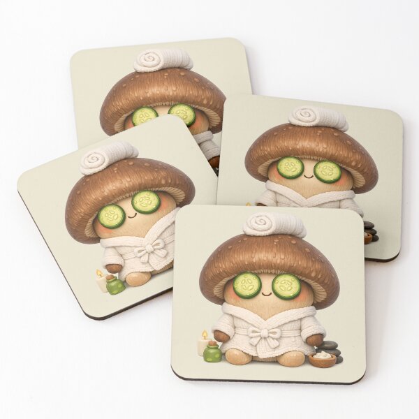 Item preview, Cute Spa Day Mushroom | Kawaii 3D Shitake Self Care Aesthetic designed and sold by Moons Studio.