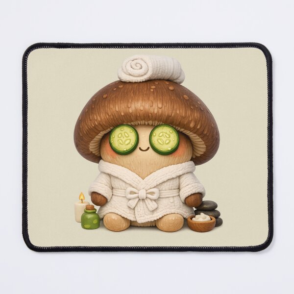 Item preview, Cute Spa Day Mushroom | Kawaii 3D Shitake Self Care Aesthetic designed and sold by Moons Studio.