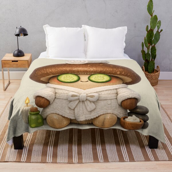 Item preview, Cute Spa Day Mushroom | Kawaii 3D Shitake Self Care Aesthetic designed and sold by Moons Studio.
