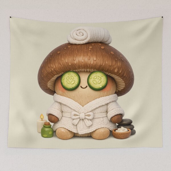 Item preview, Cute Spa Day Mushroom | Kawaii 3D Shitake Self Care Aesthetic designed and sold by Moons Studio.