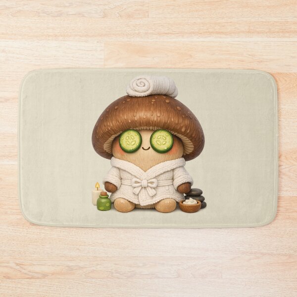 Item preview, Cute Spa Day Mushroom | Kawaii 3D Shitake Self Care Aesthetic designed and sold by Moons Studio.
