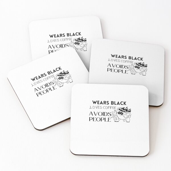 Item preview, Wears Black Loves Coffee Avoids People designed and sold by LuveraxArt.