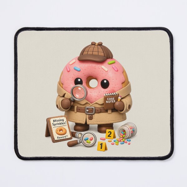 Item preview, Cute Detective Donut | Kawaii 3D CGI Missing Sprinkles Mystery designed and sold by Moons Studio.