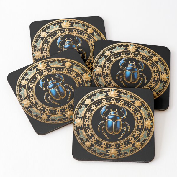 Item preview, Golden Scarab Mandala – Mystical Egyptian Art 1 designed and sold by AnadAA.